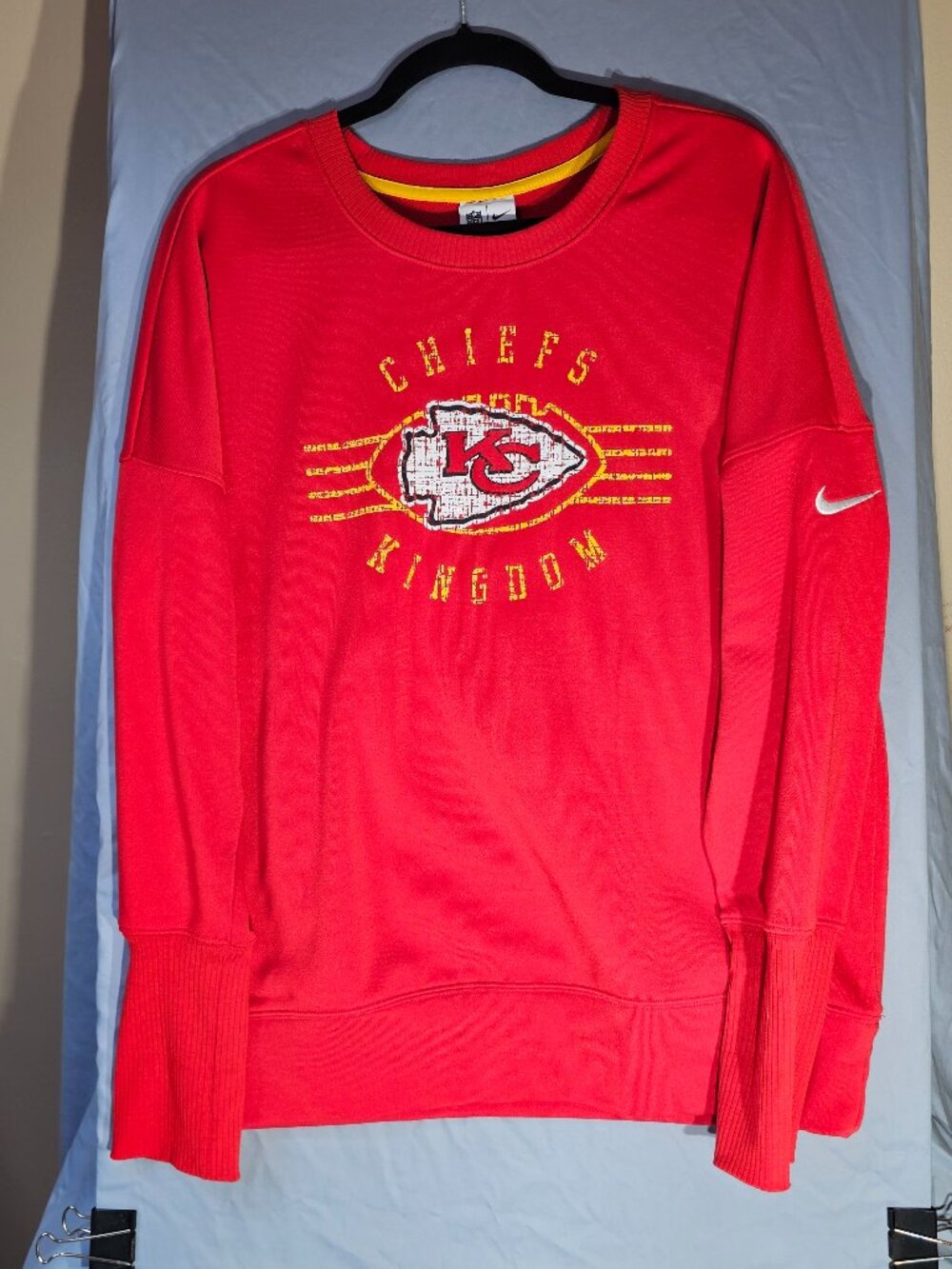 Nike NFL Kansas City Chiefs Kingdom Red Crewneck Sweatshirt Pullover Size Med.